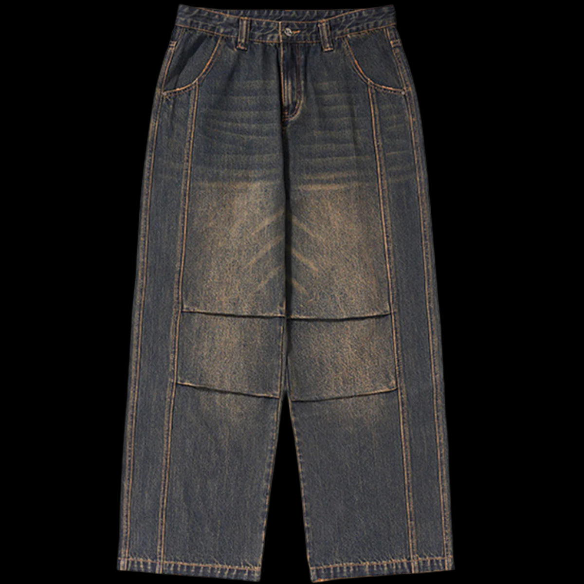 Straight-Leg Vintage Denim Jeans
